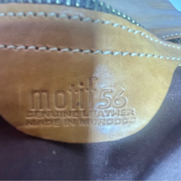 Motif56 Genuine Leather Fringe Boho Bag – Tan Cognac, Made in Morocco - Picture 3 of 14